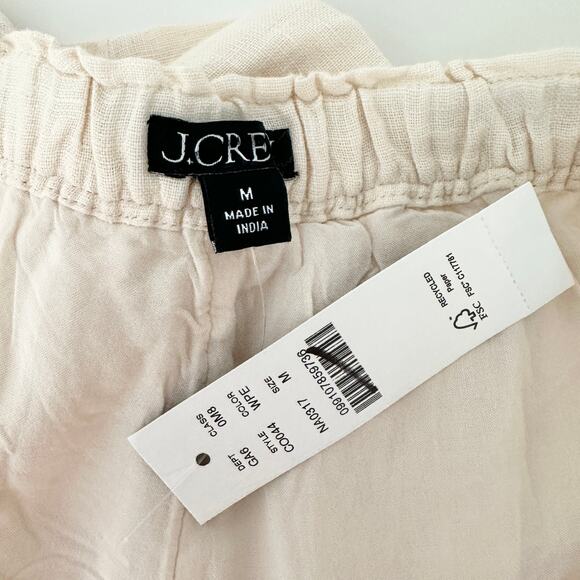 J.Crew 3" Stratus Short Linen Natural Beige Relaxed Pull On Casual Medium NWT - Picture 5 of 10